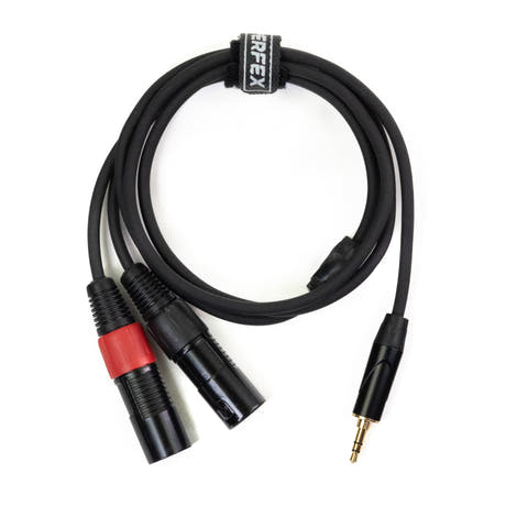 Perfex 2x XLR Stecker auf 3,5mm Miniklinke Kabel (1,3m)