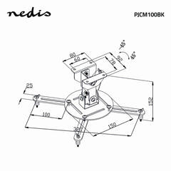 Projektor Deckenhalterung Voll Beweglich (Schwarz, 10kg)