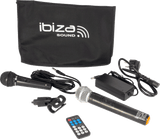 Ibiza 10" portable speaker, black with USB, Bluetooth & mics