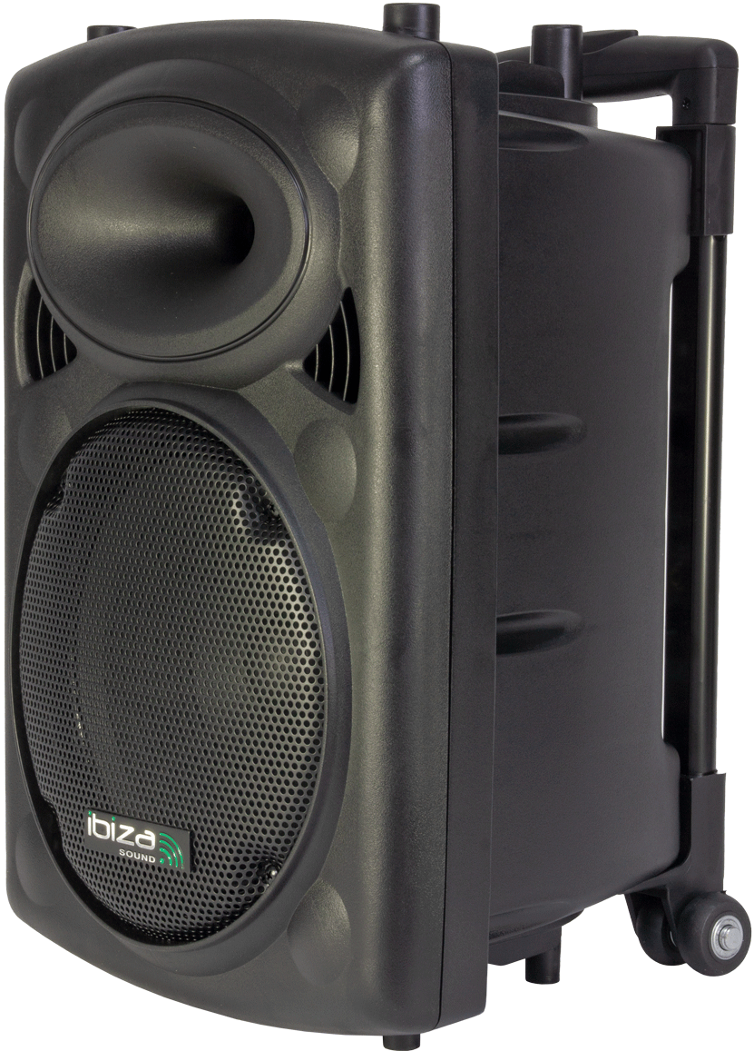 Ibiza 10" portable speaker, black with USB, Bluetooth & mics
