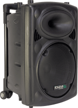 Ibiza 10" portable speaker, black with USB, Bluetooth & mics