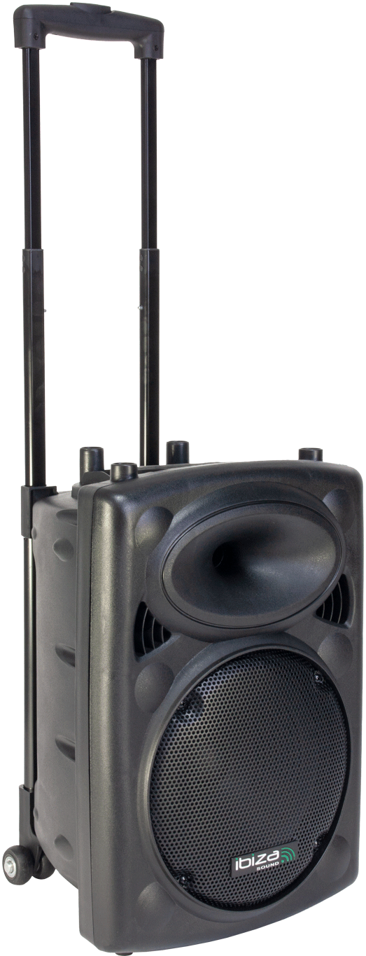 Ibiza 10" portable speaker, black with USB, Bluetooth & mics