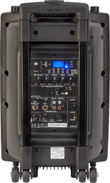 Ibiza 10" portable speaker, black with USB, Bluetooth & mics