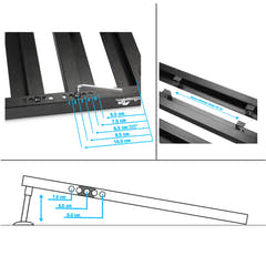 Palmer PEDALBAY® 60 L - Leichtes, verstellbares Pedalboard mit schützendem Softcase, 60 cm