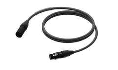 ProCab DMX/AES XLR-Stecker > XLR-Buchse mit schwarzem Neutrik - 0,5 m