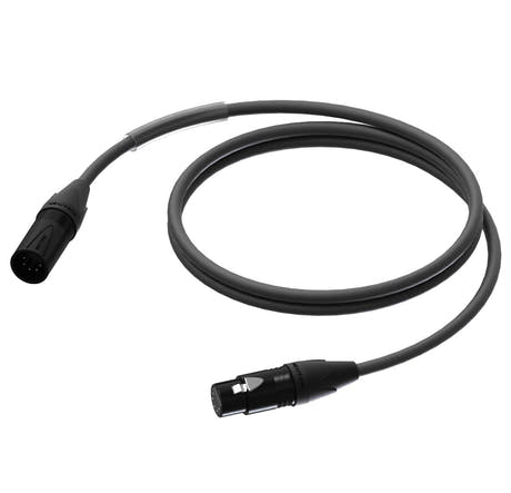 ProCab DMX/AES XLR han > XLR hun m/sort Neutrik - 1 m