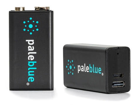 Pale Blue Li-Ion Wiederaufladbarer 9V-Akku 2er-Pack 9V mit 2x1 USB-C-Kabel