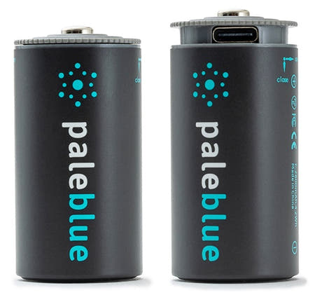 Pale Blue Li-Ion Wiederaufladbarer C-Akku 2er-Pack C-Zellen mit 2x1 USB-C-Kabel