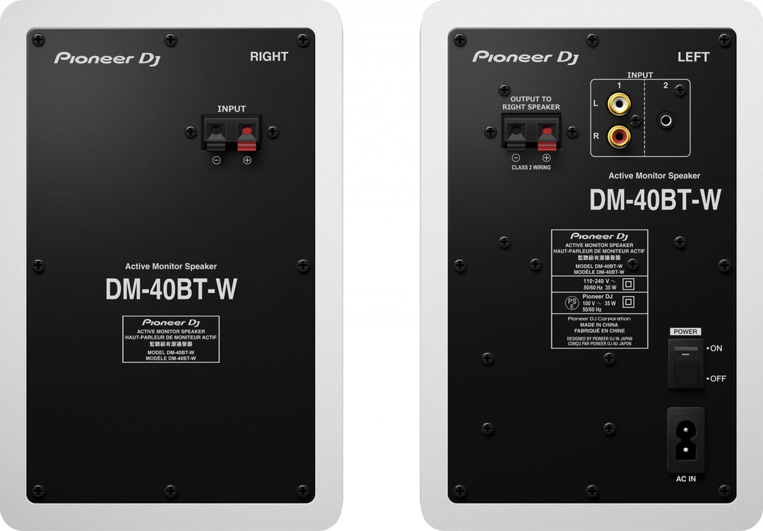 Pioneer DJ DM-40BT-W - Studiomonitore mit Bluetooth (Weiß)