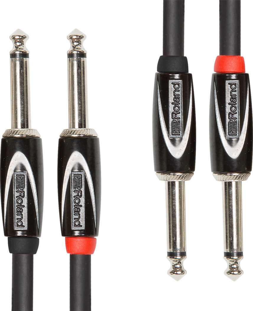 Roland "Heavy-duty" Cabel 2 x 6.3mm Jack mono til 2 x 6.3mm Jack mono