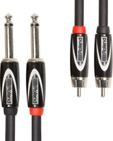 Roland Adapter cable 2 x RCA Phono Han for 2 x 6,3mm Jack Mono