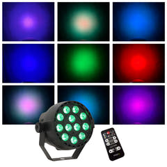 LED Spot Multicolor m. Fernbedienung (12x3W)
