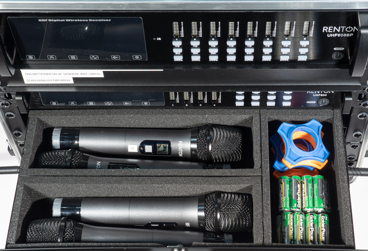 Renton Rack Wireless Combo System (4 Handgeräte + 8 Headsets)