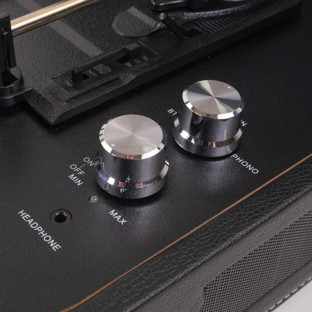 Studio 57 Mellow Plattenspieler (Schwarz) Bundle
