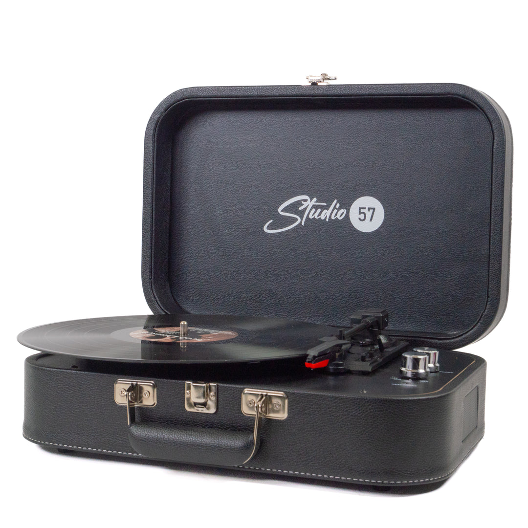 Studio 57 Mellow Plattenspieler (Schwarz) Bundle