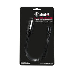 Adam Hall Stands SLED 1 ULTRA XLR 3 - 3-polige XLR-Schwanenhalslampe mit 4 COB-LEDs