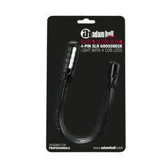 Adam Hall Stands SLED 1 ULTRA XLR 4 - 4-polige XLR-Schwanenhalslampe mit 4 COB-LEDs