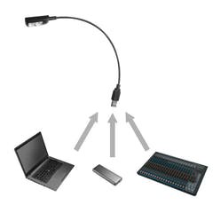 Adam Hall Stands SLED 1 USB PRO - USB-Schwanenhalslampe mit 2 LEDs