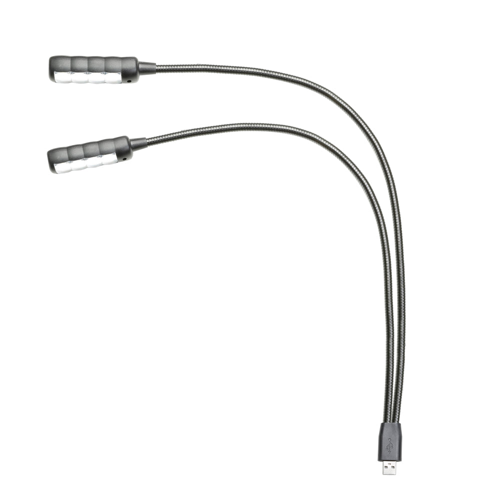 Adam Hall Stands SLED 2 ULTRA USB - LED-Lampe mit doppeltem Schwanenhals und USB-Stecker