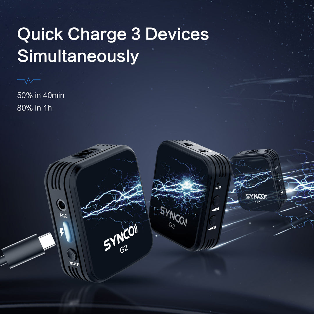 Synco WAir G2 kabelloses Mikrofonsystem mit Anzeige und 2 Mikrofonen