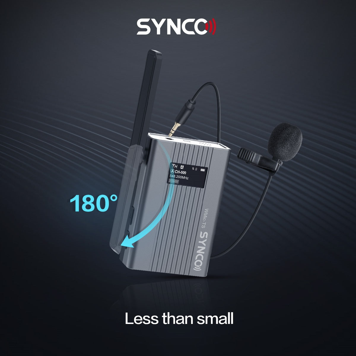 Synco trådløst mikrofonsæt 2 TX / 1 RX UHF 525 MHz-539.7 MHz