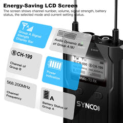 Synco drahtloses mikrofonset PRO 1 RX und 2 TX UHF