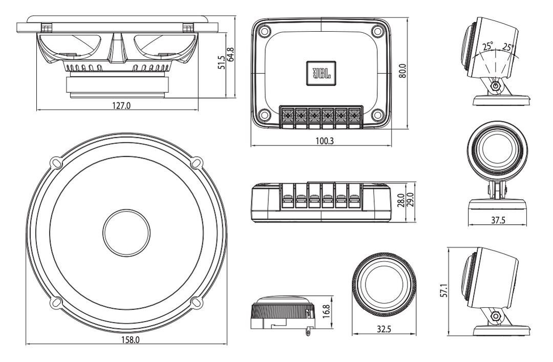 JBL CLUB 602CTP Auto Lautsprecher Komponentenset (17cm)