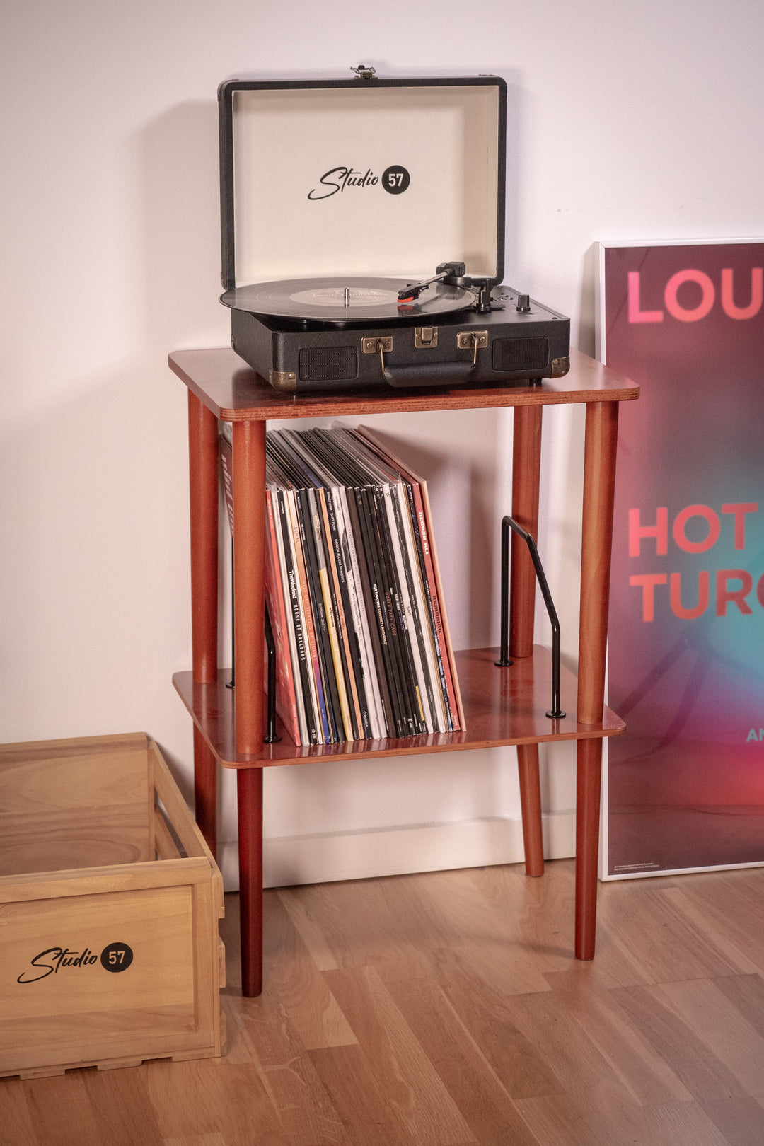 Studio 57 Plattenspielertisch mit Stauraum (Holz)