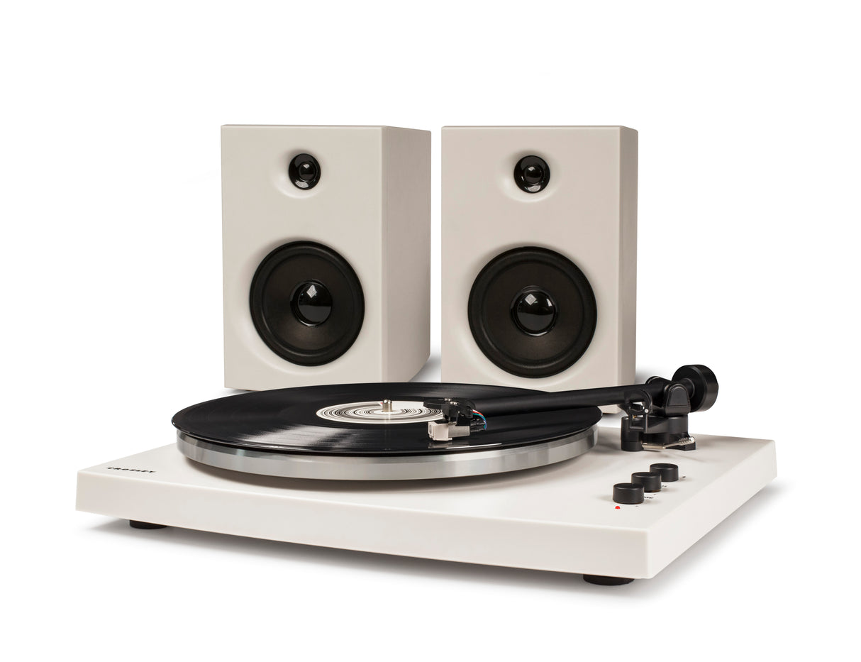 Crosley T150 Turntable with Speakers (White)