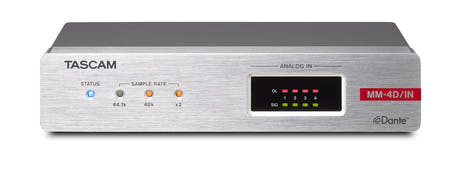 Tascam MM-4D IN Analoger Dante-Konverter mit 4 Kanälen, XLR