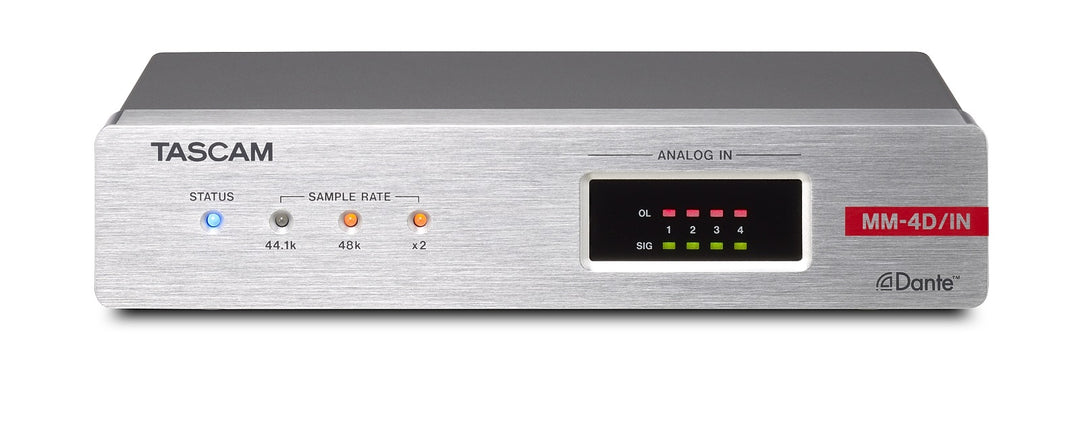 Tascam MM-4D IN Analoger Dante-Konverter mit 4 Kanälen, XLR