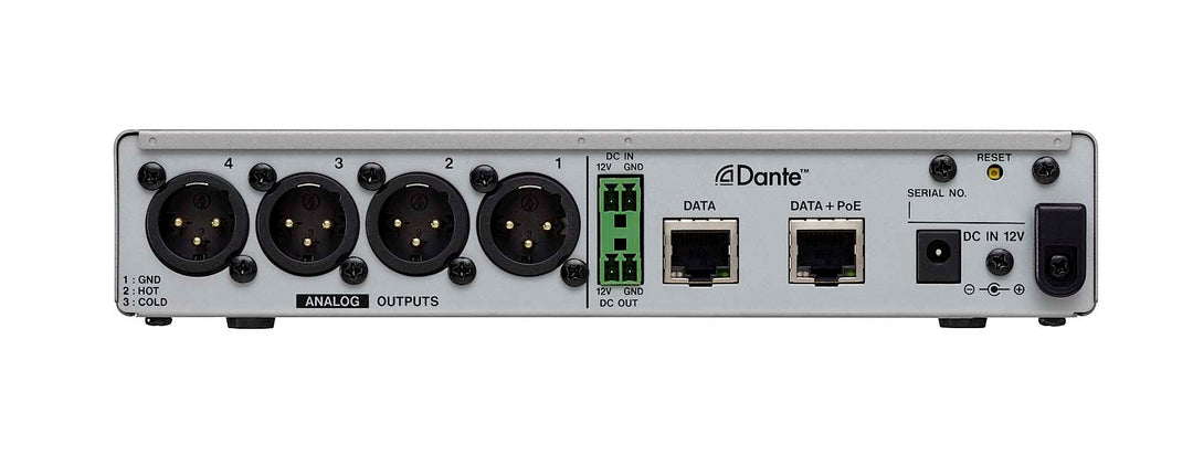 Tascam MM-4D IN Analoger Dante-Konverter mit 4 Kanälen, XLR