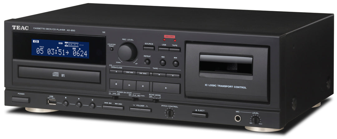 TEAC AD-850-SE CD- und Kassettenspieler m. USB (Schwarz)
