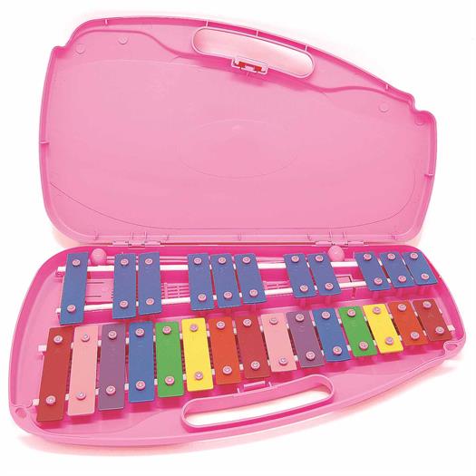 Metallophon in rosa hardcase - 26 Töne