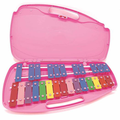 Metallophon in rosa hardcase - 26 Töne
