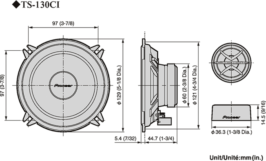 Pioneer TS-130Ci Autolautsprecher (13cm, 5,25")
