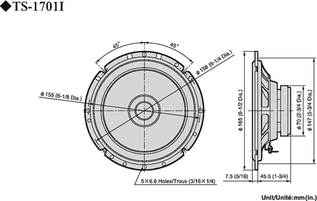 Pioneer TS-1701i Autolautsprecher (17cm, 6,5")