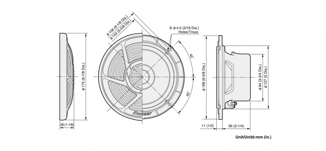 Pioneer TS-MR1600 Marine Lautsprecher