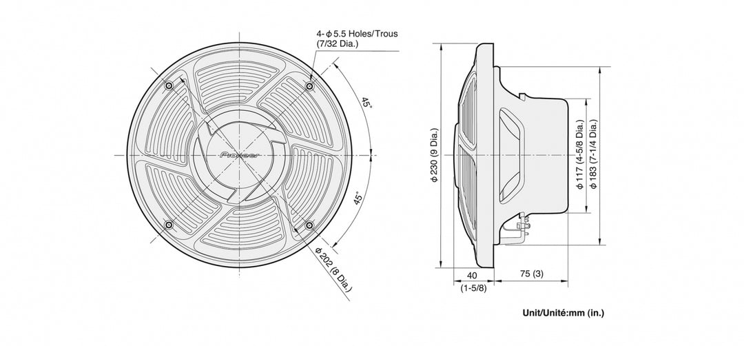 Pioneer TS-MR2040 Marine Lautsprecher
