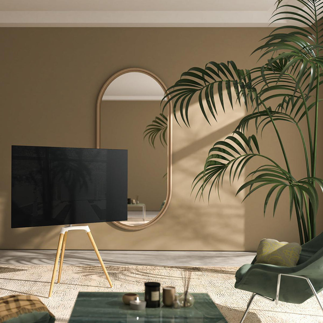 TV Bodenständer (Weiß, Buche, 50-65")