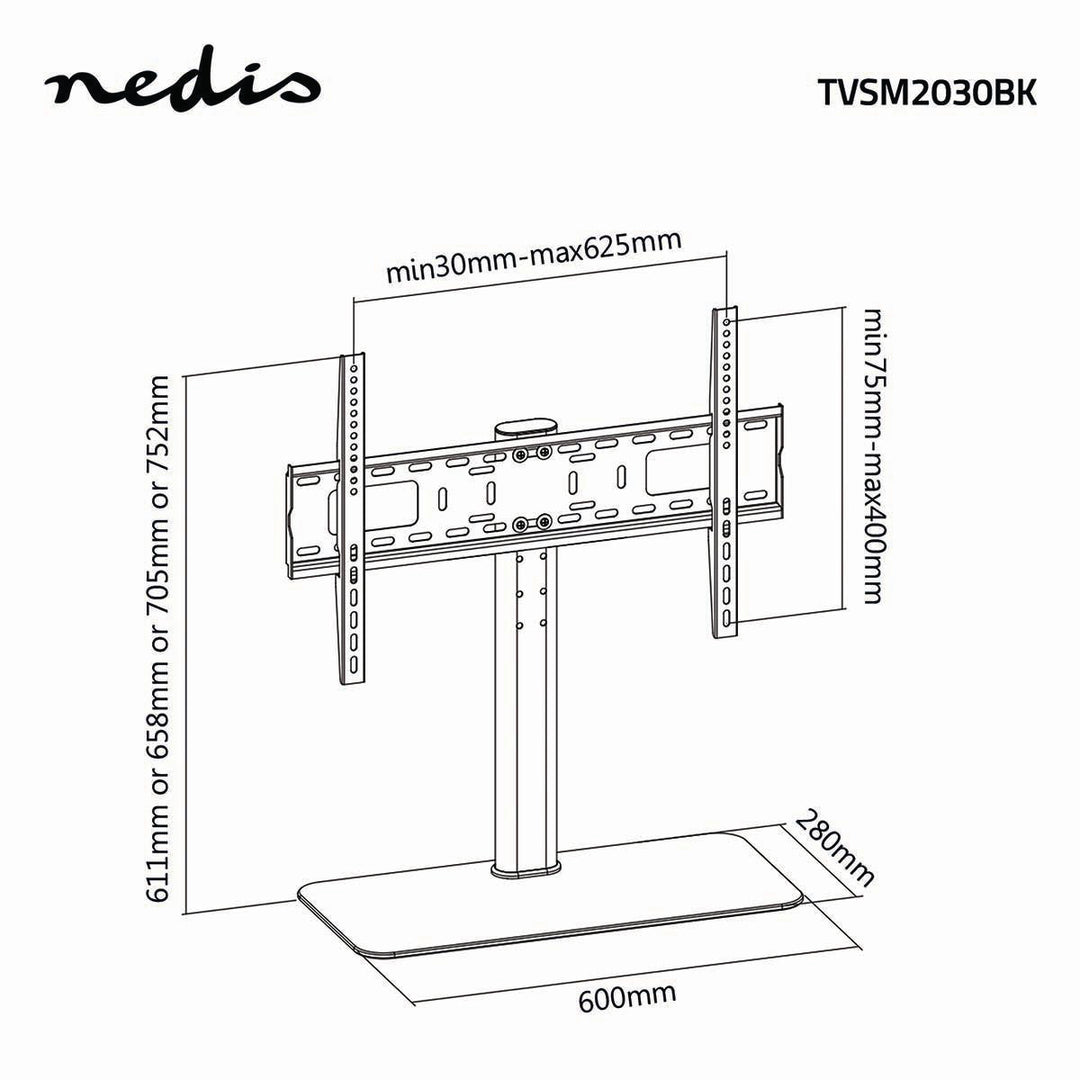 TV Stativ Fast m. 4 Höhenpositionen (32-65", 45kg)