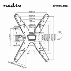 TV Wandhalterung Voll Beweglich 26-42 " 30 kg Silber/Schwarz