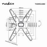 TV-Wandhalterung vollbeweglich 26 - 42 " 30 kg Silber/Schwarz