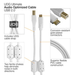 UDG Ultimate Audio Cable USB 2.0 C-B Weiß Straight 1,5 m