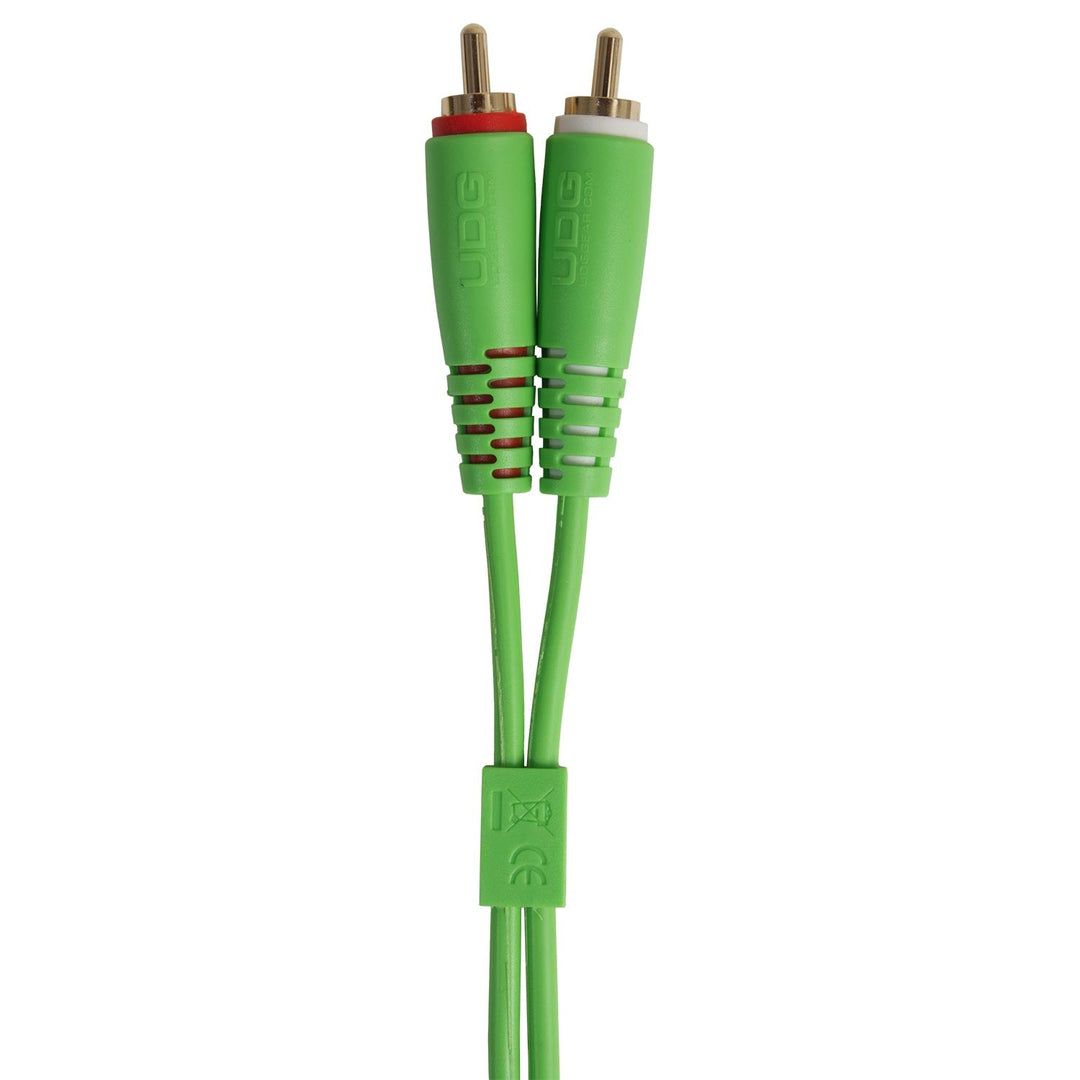 UDG Ultimate Audio Cable Set RCA Straight-RCA Angled Grün 3 m