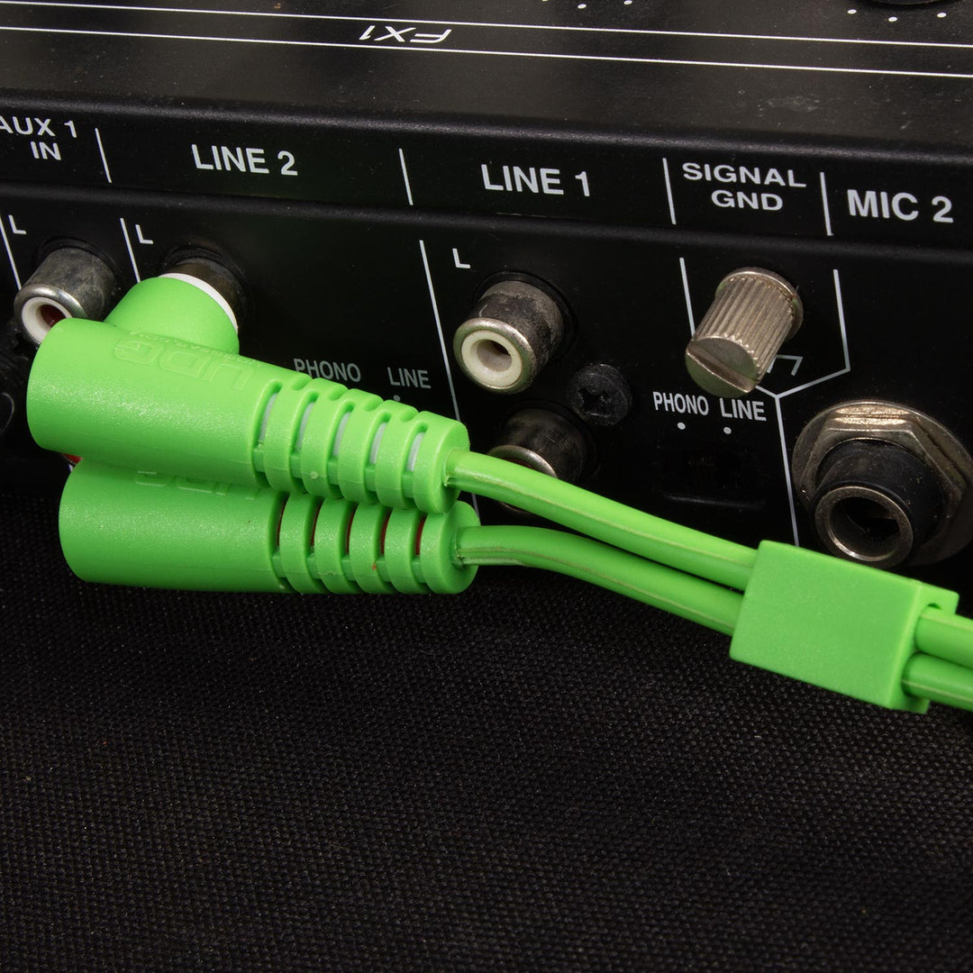 UDG Ultimate Audio Cable Set RCA Straight-RCA Angled Grün 3 m