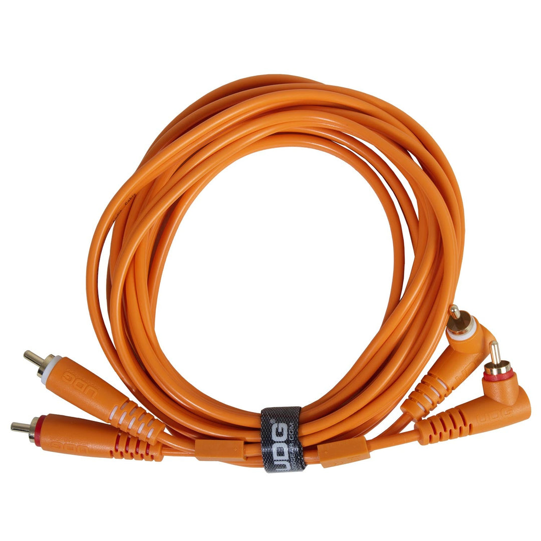UDG Ultimate Audio Cable Set RCA Gerade-RCA Abgewinkelt Orange 3m