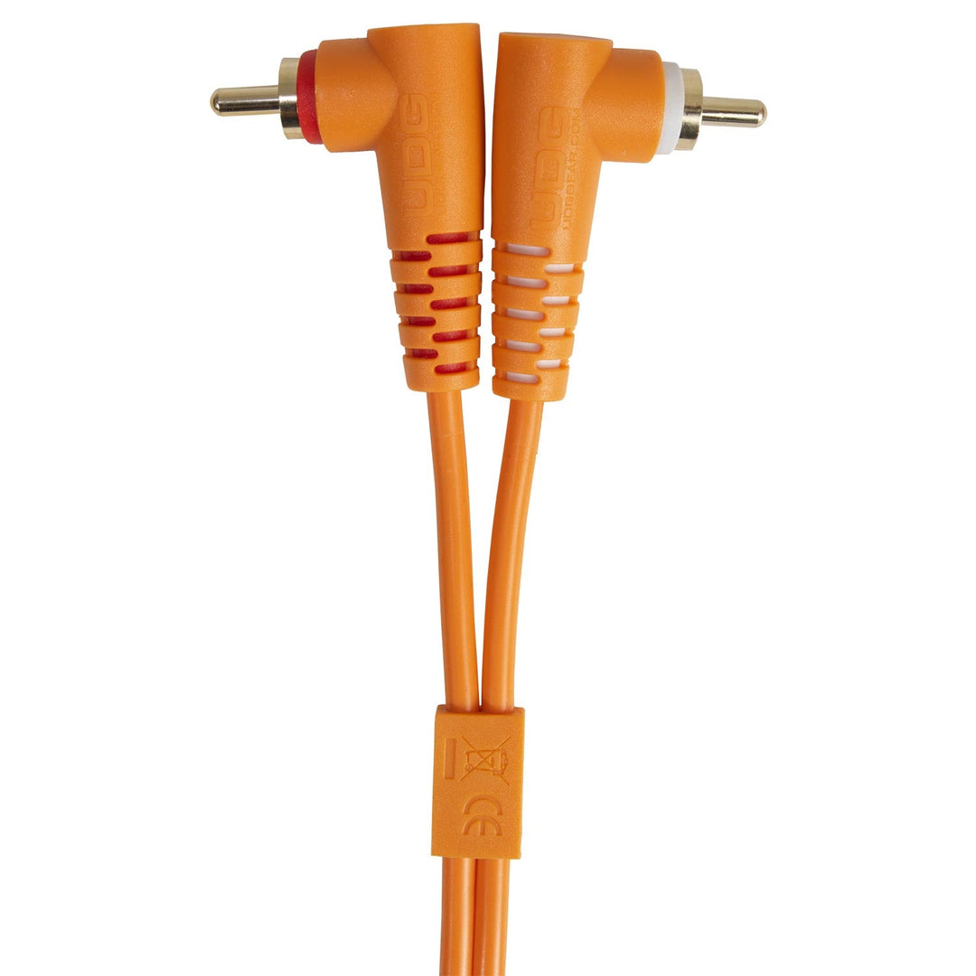 UDG Ultimate Audio Cable Set RCA Gerade-RCA Abgewinkelt Orange 3m