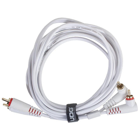UDG Ultimate Audio Cable Set RCA Gerade-RCA Abgewinkelt Weiß 3m