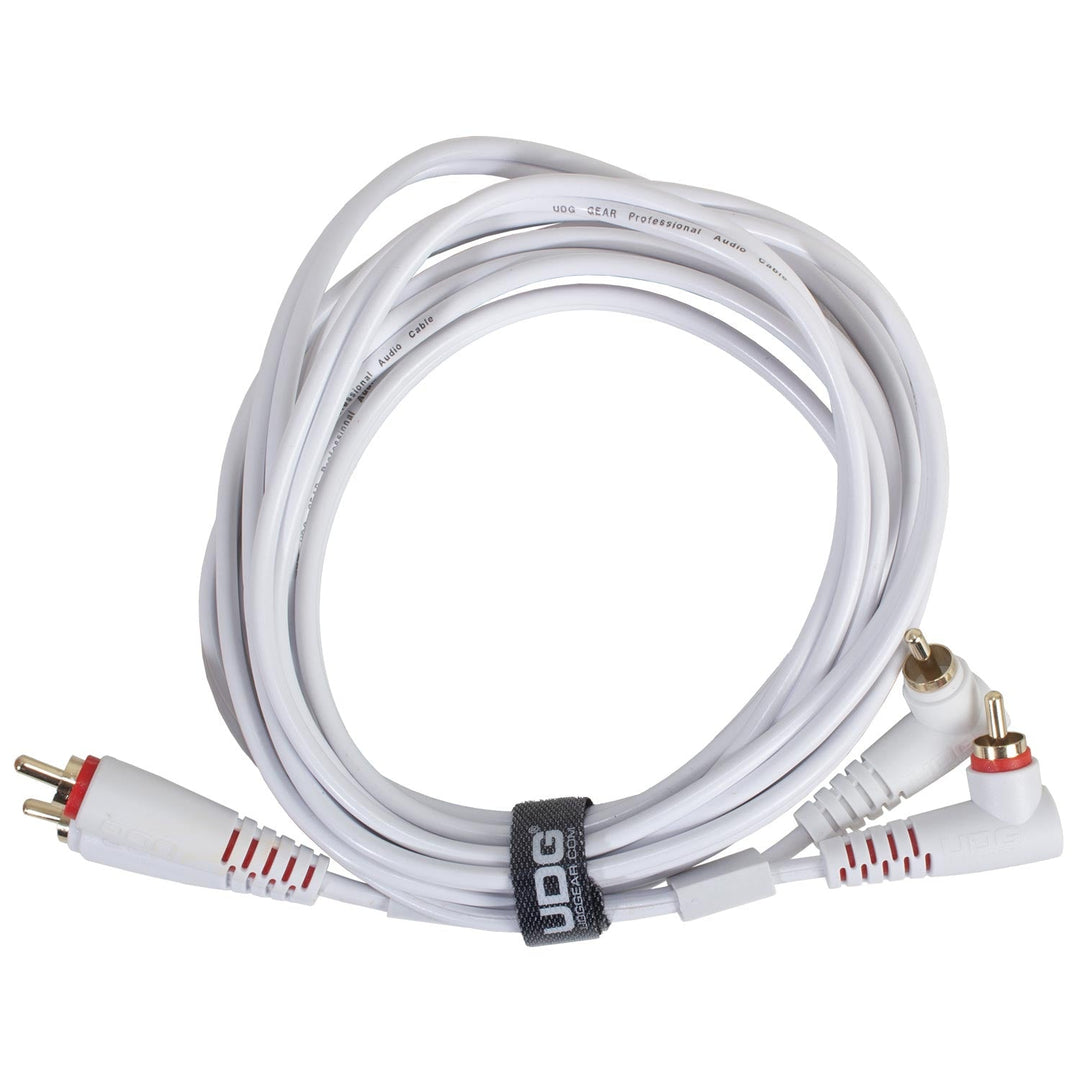 UDG Ultimate Audio Cable Set RCA Gerade-RCA Abgewinkelt Weiß 3m